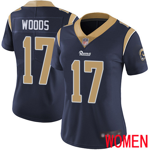 Los Angeles Rams Limited Navy Blue Women Robert Woods Home Jersey NFL Football #17 Vapor Untouchable->women nfl jersey->Women Jersey